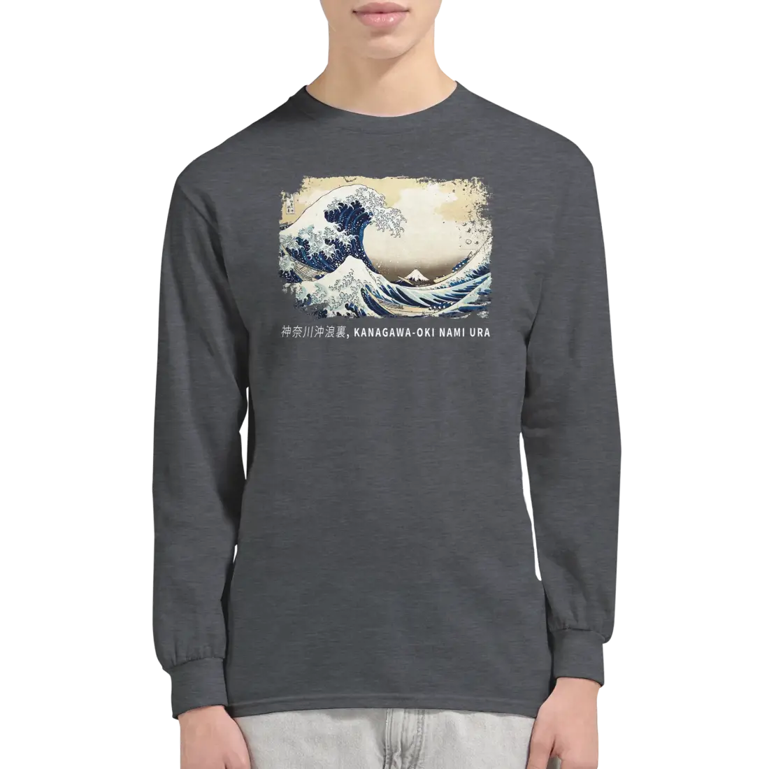 Hokusai - The Great Wave off Kanagawa Artwork Long Sleeve Shirt-1