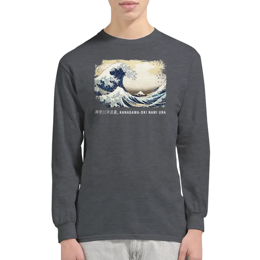Hokusai - The Great Wave off Kanagawa Artwork Long Sleeve Shirt-1